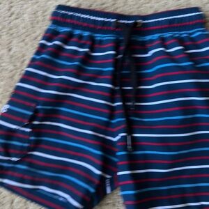 Albion Kids Swim Trunks - Blue, Red, White Stripes